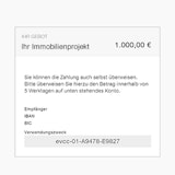 Nach Ihrer Investition bitten wir Sie um Ihre Überweisung. Diese können Sie ganz bequem direkt veranlassen.